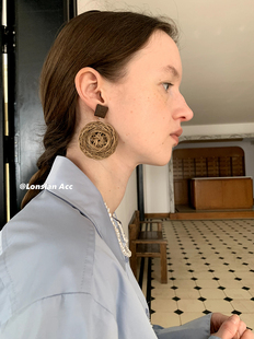 复古花卉编织耳环 2024早春搭配 LONSLAN ACC