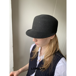 黑色编织马术遮阳帽纯色简约小礼帽 2025ss韩版 LONSLAN ACC