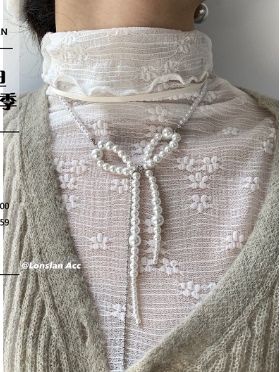 LonslanAcc天然珍珠串珠蝴蝶结