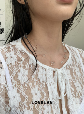 LONSLAN ACC 早秋小众设计感透明串珠鱼丝线项链ins锁骨链
