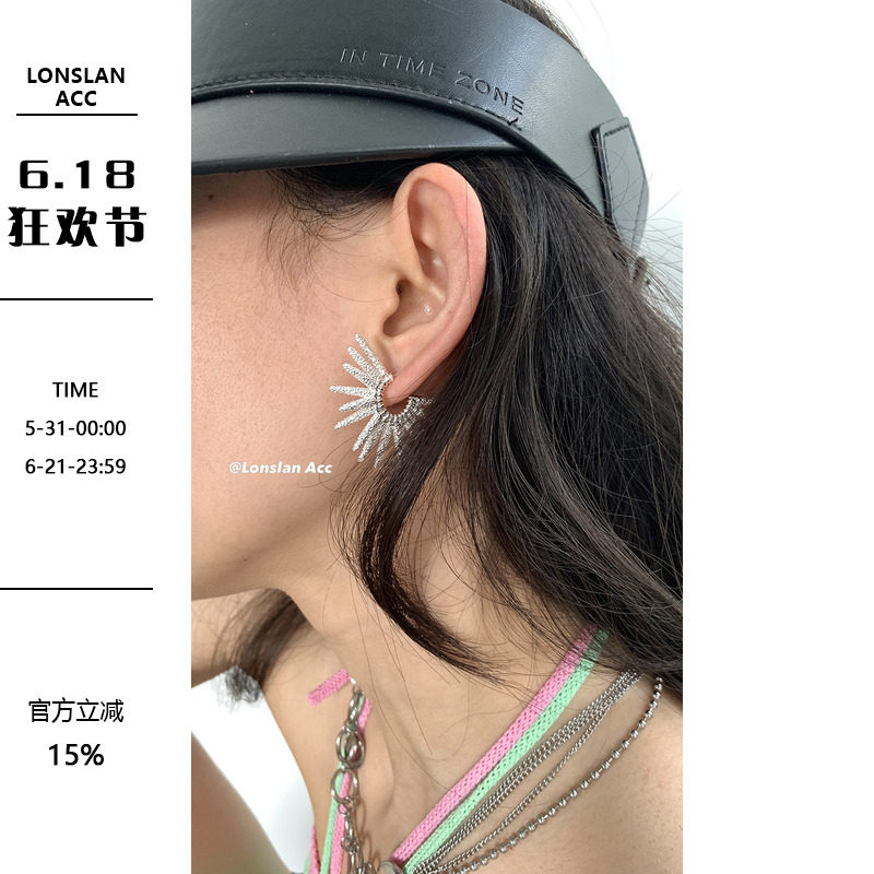 LONSLAN ACC 闪闪发光海星气质小众别致图案耳环
