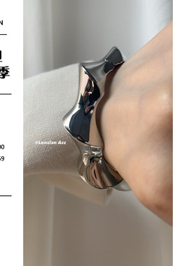 LonslanAcc重工金属质感银手镯