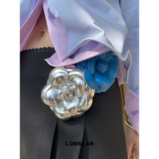 LONSLAN 复古立体感精致花朵小香风胸针配饰别针 ACC 2025ss法式