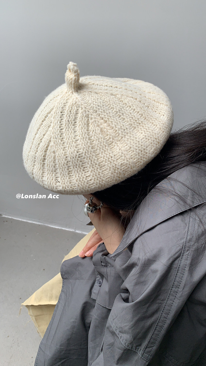 LONSLAN ACC 秋冬 百搭简约温暖质感针织显脸小柔软贝雷帽,服饰配件/皮带/帽子/围巾,帽子,淘宝优惠券,粉丝福利购,淘宝优惠卷