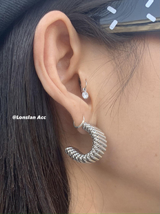 LONSLAN 小众重工编织质感耳环 ACC