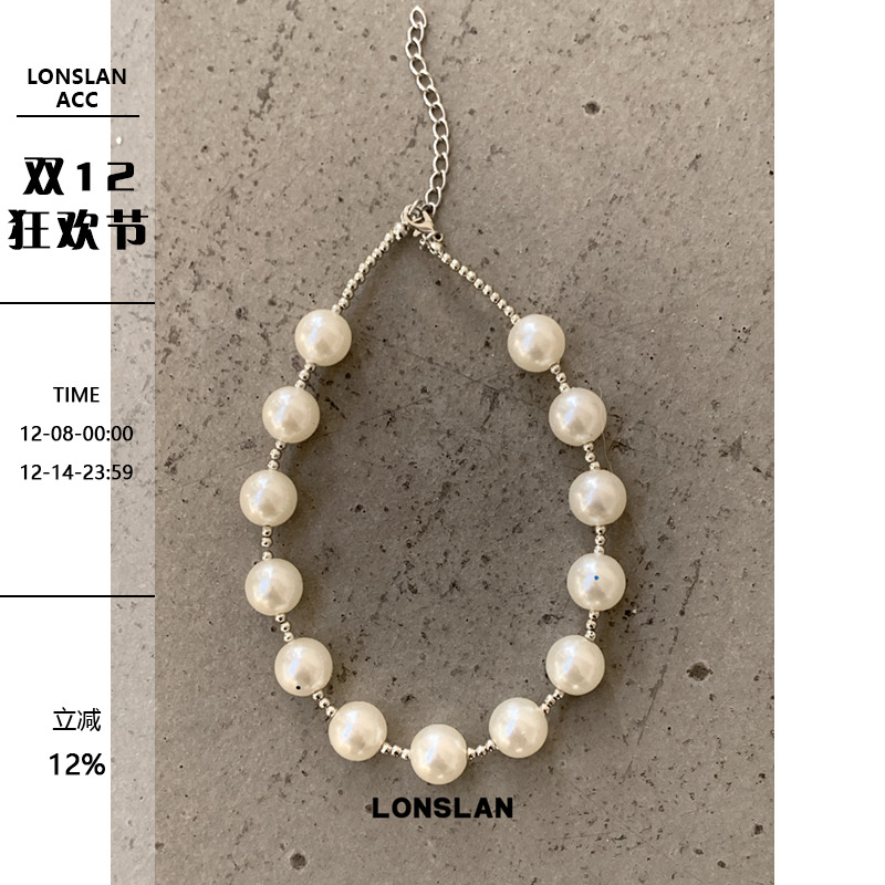 LONSLAN ACC 2025SS气质优雅珍珠拼接项链高级感锁骨链