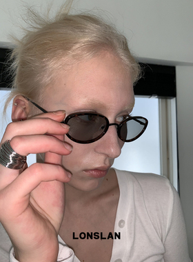 LONSLAN ACC 早秋小众金属凹造型复古小猫眼椭圆太阳镜潮流墨镜