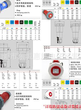 威浦WEIPU航空插头座连接器工业5芯防水TYP175TYP375 5624 16A32A