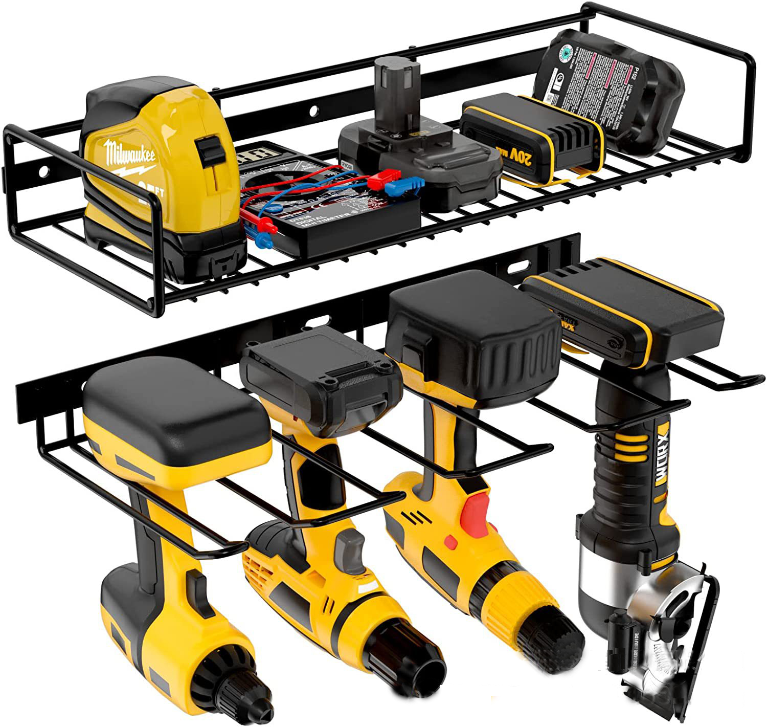 电动维修工具置物收纳架车库充电器电钻头扳手挂墙壁上洞洞板配件
