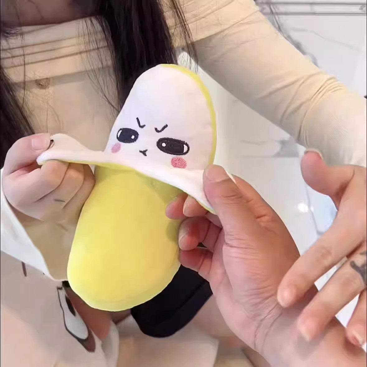 网红人体感应节拍音乐琴器香蕉亲子互动抖音同款毛绒公仔娃娃玩具