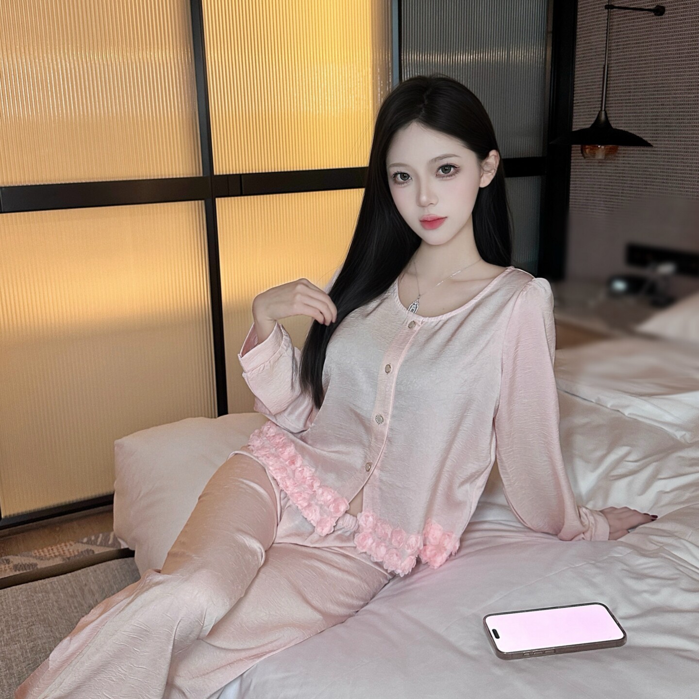 性感睡衣女款春秋2026新款高级感纯欲风秋季长袖蕾丝家居服套装