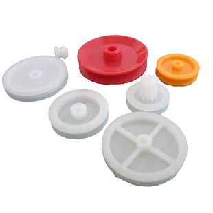 7种塑料皮带轮组 玩具传动轮动滑定滑轮配件 DIY小车小制作材料