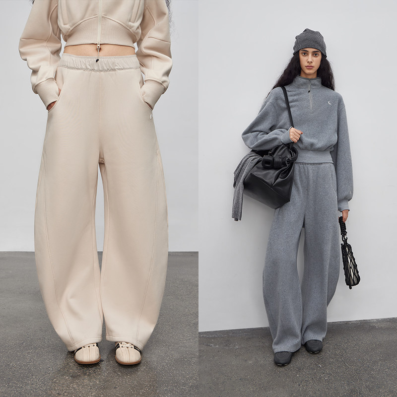 半圆原创设计女装2025[复古]冬季宽松多色休闲日常弯刀裤女小众,女装/女士精品,休闲裤,淘宝优惠券,粉丝福利购,淘宝优惠卷