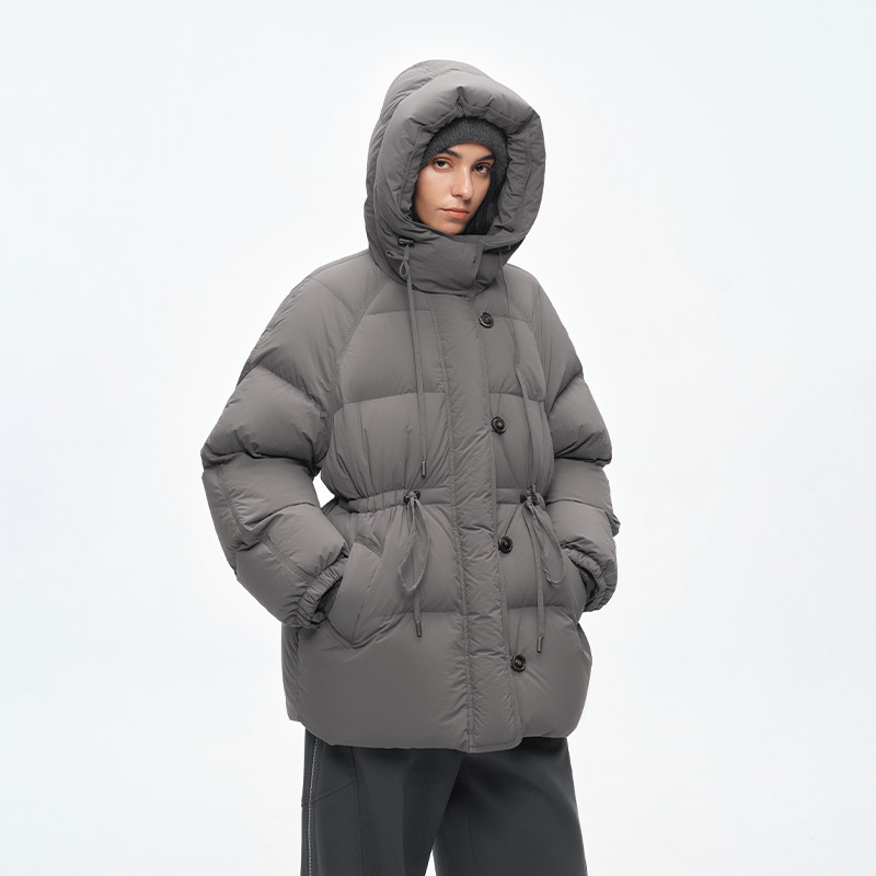 高密纤维肌理感面料 半圆女装[复古]2025冬季带帽收腰羽绒服女,女装/女士精品,羽绒服,淘宝优惠券,粉丝福利购,淘宝优惠卷