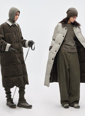 半圆原创女装[运动]2025冬宽松休闲磨毛亲肤两面穿风衣式羽绒服