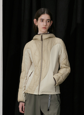 超轻尼龙 半圆女装[运动]2025冬季轻薄款中长款拼接羽绒服女