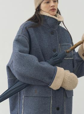 【特价】稀缺羊毛牛仔 半圆2025冬季加厚加绒保暖仿羊羔毛外套女