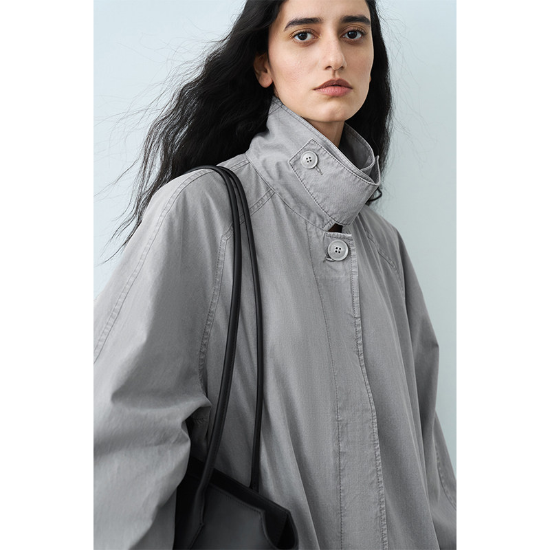 半圆女装[复古]2025春季新款翻领水洗做旧廓形感风衣女简约小众,女装/女士精品,风衣,淘宝优惠券,粉丝福利购,淘宝优惠卷