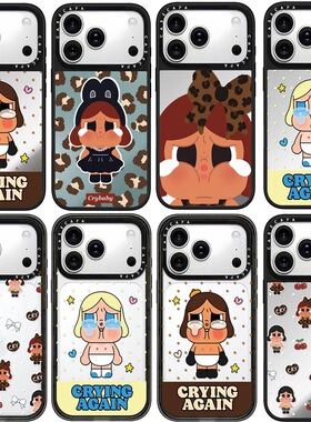 COCOTiFY镜面豹纹爱心哭娃17Air适用iPhone15ProMax苹果16Pro网红明星可爱CRYBABY磁吸手机壳14防摔保护套132