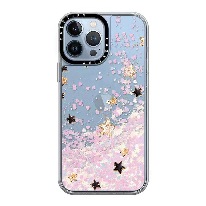 CASETi流沙幸运小星星14适用iPhone13ProMax苹果12闪粉手机壳11硬怎么看?