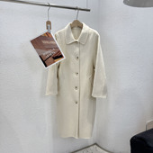 福利 0214韩版 1.23 翻领长款 超细澳毛手工缝制双面大衣