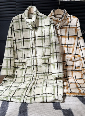 10.30 冬季新款 XJ-25197暖暖绒格子立领睡袍睡裙