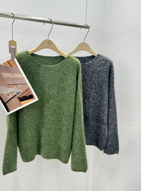 12.21 冬季新款 LN-26685韩版慵懒风羊毛羊绒拉毛花纱套头衫