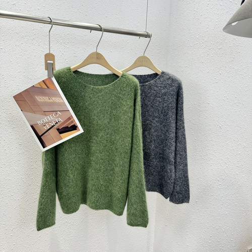 羊毛羊绒拉毛花纱套头衫