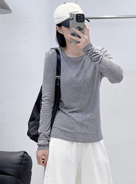 12.26 福利 HOU-942韩版高定70天丝30羊毛圆领长袖T打底衫