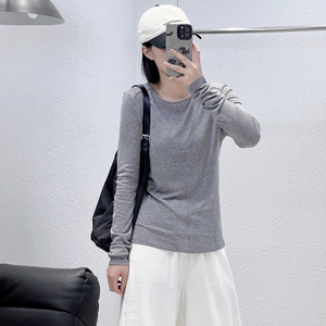 高定70天丝30羊毛圆领打底衫