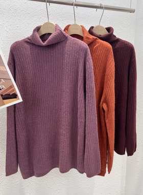 12.26 福利 BSYJ-2789韩版斜下摆高领坑条宽松浣熊绒衫