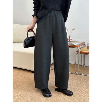 松紧腰百搭羊绒九分加绒奶奶裤