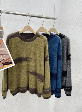 1.1 福利 TOE-88018韩版撞色提花羊毛拉毛衫