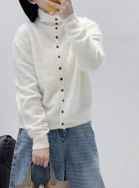 12.29 冬季新款 LN-99308韩版扭门襟设计丝绒拉毛高领开衫