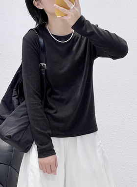 3.4 春季新款 LL-9541韩版简约百搭纯色圆领长袖打底衫 2件拍减5