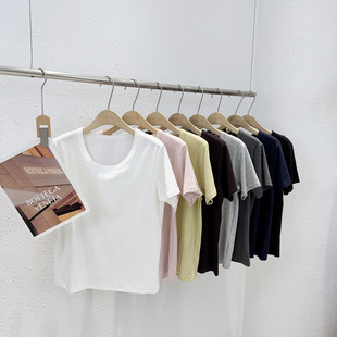 2.28 夏季新款 LL-6835韩版简约百搭高弹竹节棉短袖T