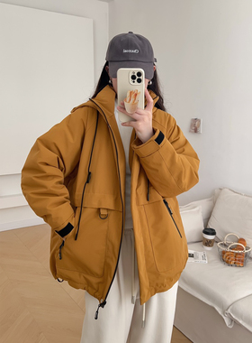 12.25 福利 CY-15081韩版90白鸭绒大口袋连帽羽绒服外套