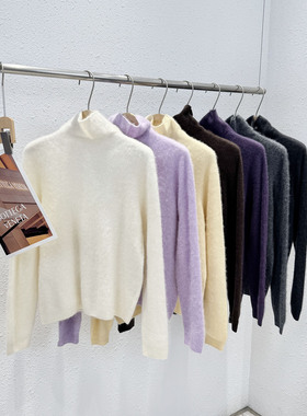 1.4 福利 LN-66203韩版百搭羊毛羊绒拉毛堆堆领打底