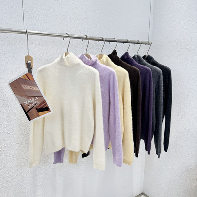 百搭羊毛羊绒拉毛堆堆领打底
