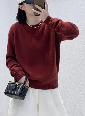 12.8 冬季新款 LN-72045韩版高定无缝圆领100山羊绒衫