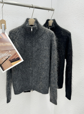 12.17 冬季新款 GMI-25856韩版高定幼崽马海毛双拉链头开衫