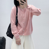 福利 2603韩版 1.2 高定全羊毛拉绒圆领开衫