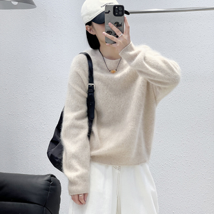 简约高级感圆领套头全羊毛拉毛衫 12.11 3901韩版 LGM 福利