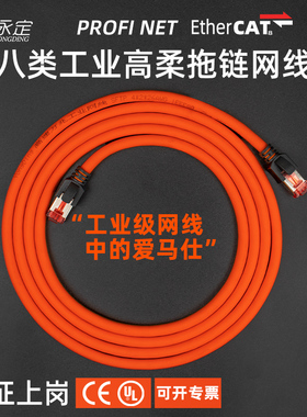 永定工业网线七八类万兆Profinet网线高柔拖链高速双屏蔽cat8成品