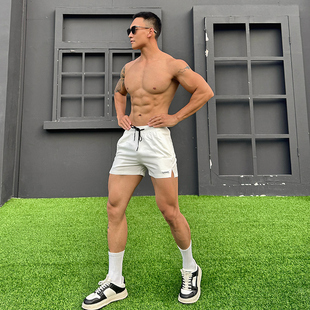 子 百搭休闲健身跑步冰丝透气速干运动短裤 uawo夏季 男纯色三分短裤