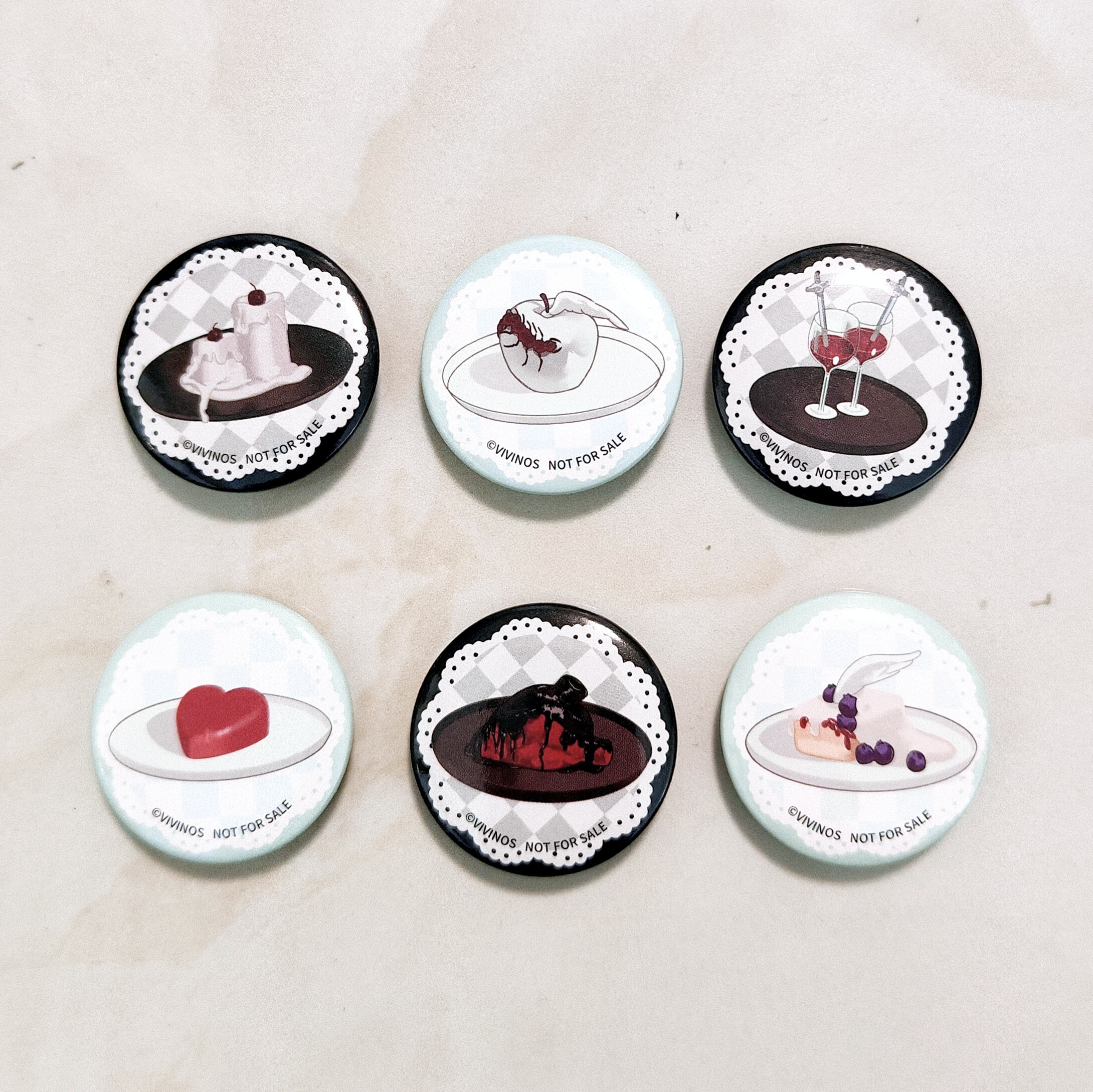 【正版代购】三月兽CAFE×异形舞台 mini吧唧 餐品贴纸 线下特典图片