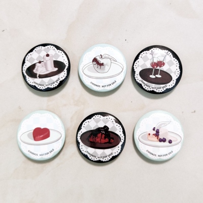【正版代购】三月兽CAFE×异形舞台 mini吧唧 餐品贴纸 线下特典
