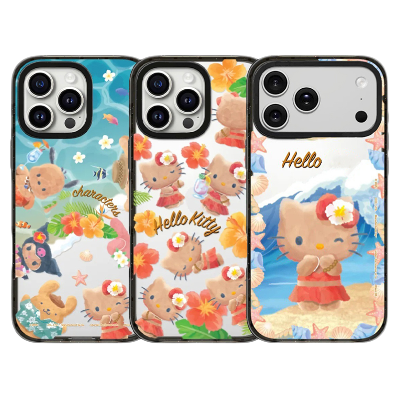 三丽鸥家族夏威夷黑皮KT猫适用于苹果磁吸手机壳iPhone17A