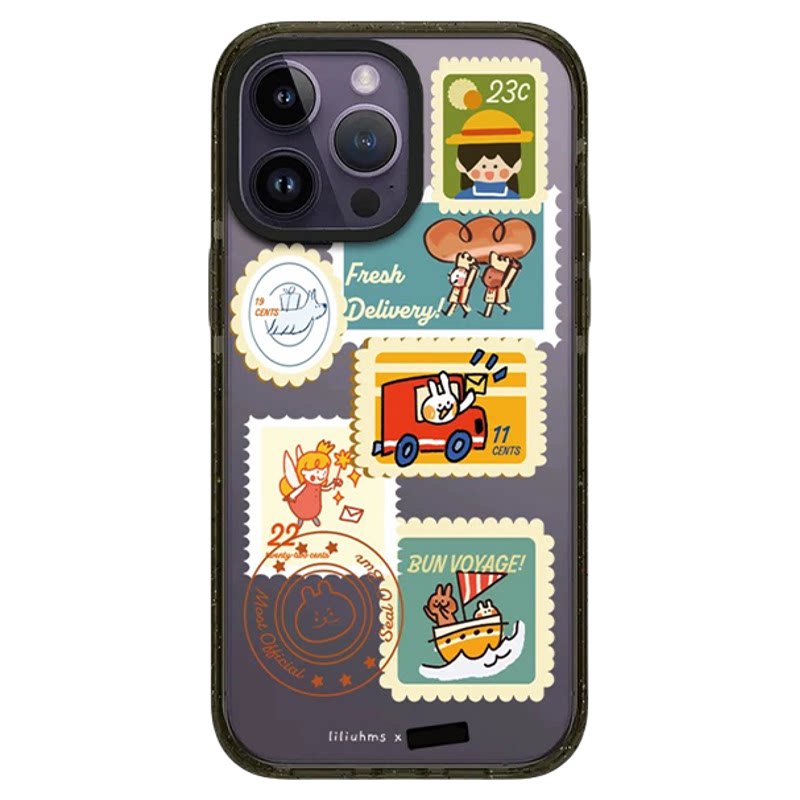 新款漫画邮票贴纸适用于苹果17Promax镜面iPhone16plus磁吸15透明14小众ins高级感13防摔12系列手机壳保护套图片