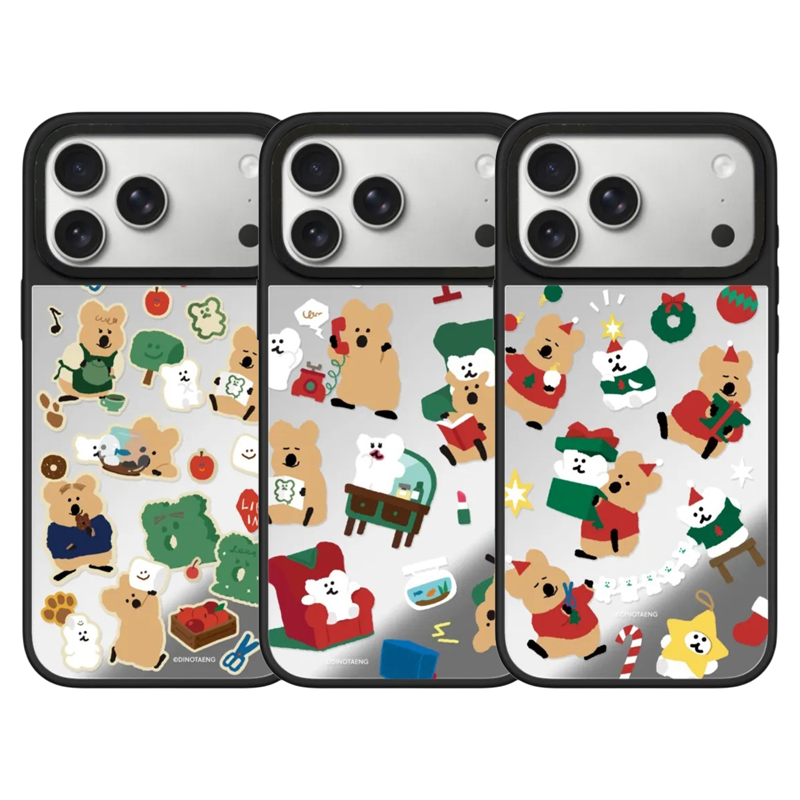 新款圣诞礼物柿子椒熊手机壳适用于苹果17ProMax/Air镜面iPhone16Pro磁吸15防摔14高级13联名12系列保护套
